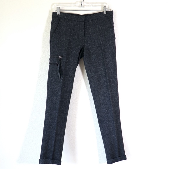 Mid-rise wool slacks (lined) w/tapered cuffed legs - Picture 9 of 10